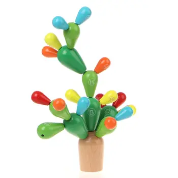 

Kids Intelligence Educational Early Learning Toy Wooden DIY Assemble Building Block Cactus Jigsaw