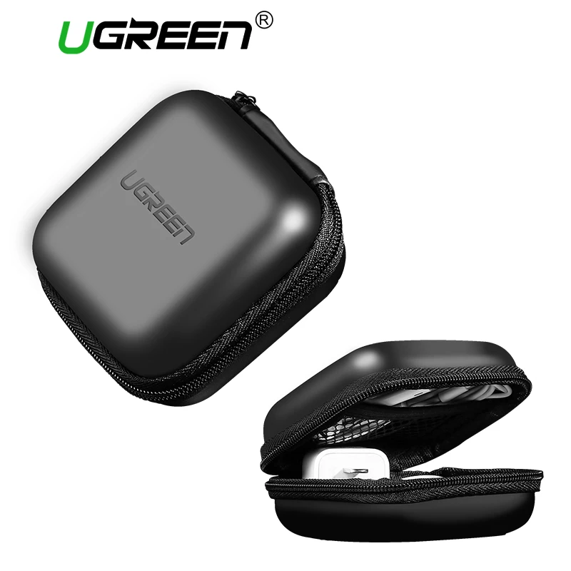 Ugreen Earphone Accessories Headphone Case Hard Box Bag for Bose Sennheiser Earphone Ear Pads USB Cable Charger Earphone Case