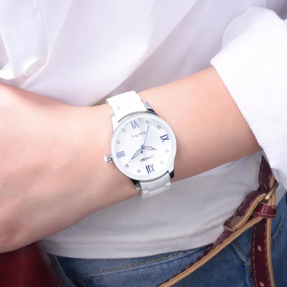 

2018 LONGBO Ceramic Ladies Wristwatches Girl Watch Women Luxury Fashion Quartz Watch Female Clock Relogio Feminino Montre Femme