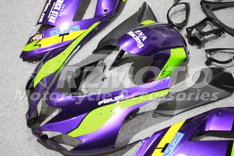 Антиблокировочная система, мотоциклетные обтекатели комплект подходит для kawasaki Ninja ZX6R 636 2007 2008 07 08 6R ZX-6R кузов под заказ хорошее фиолетового и зеленого цвета