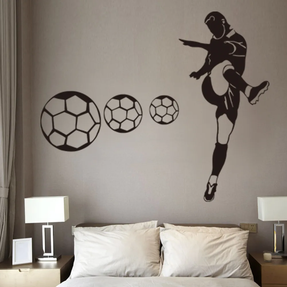 122x88cm Soccer Boys Pattern Wall Stickers Boys kids Room Living Room