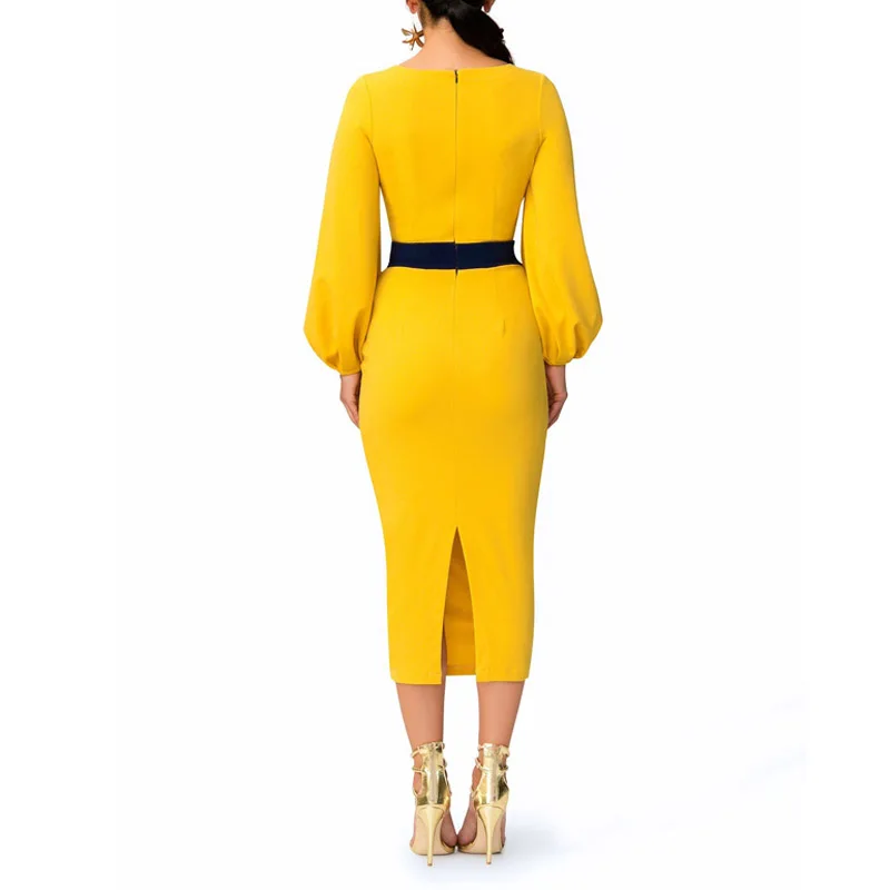 yellow dinner dress