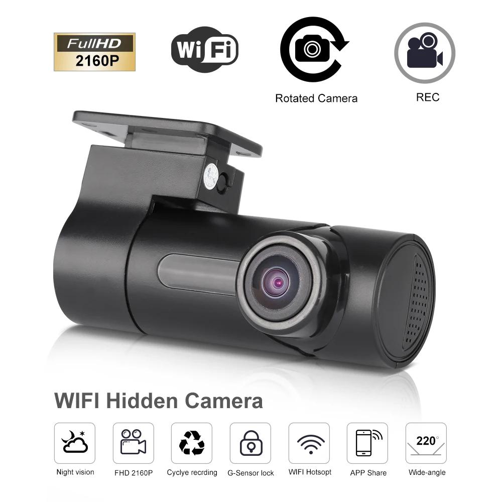 

KEMiMOTO Wifi Car DVR Camera 2160P Full HD Car Dash Cam Driving Recorder Parking Monitoring Night Versior G-sensor