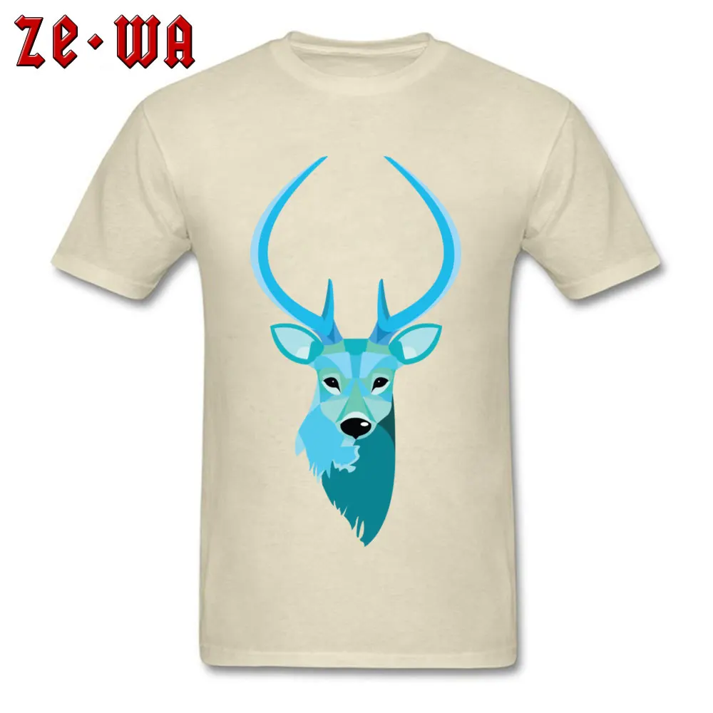 Deer Retro Mens T-Shirt Crewneck Short Sleeve Cotton Tops T Shirt Casual Tops T Shirt Wholesale Deer beige