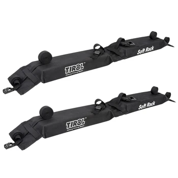 

Tirol Universal Black Auto Soft Car Roof Rack Outdoor Rooftop Luggage Carry Load 60Kg Baggage Easy Fit Removable 600D Oxford P