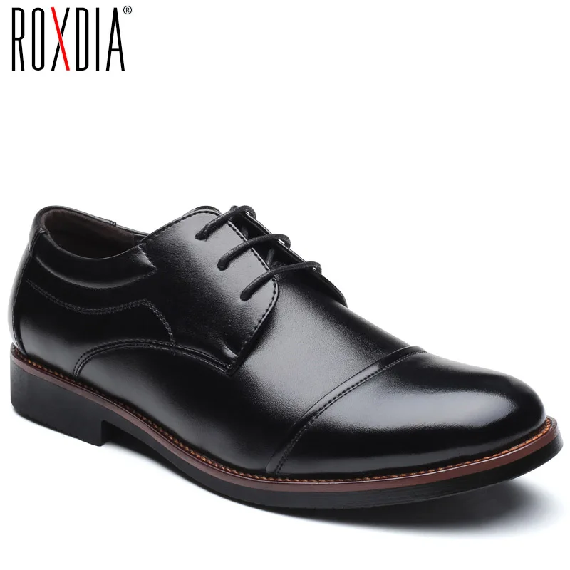 preço Homens se vestem sapatos ROXDIA trabalho formal do negócio de couro macio pontas do dedo do pé para o homem macho dos homens oxford flats RXM074 tamanho 39 48