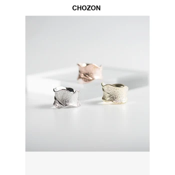 

Korean Style New S925 Silver Ring women Opening Dull Leaf shape wide face wove ring Jewelry Creative personality Silver Jewelry