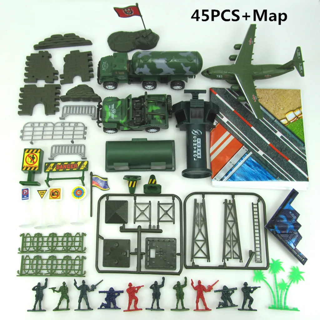 Военная модель мира 45 штук декорации сухопутных и воздушных сил песочница Набор