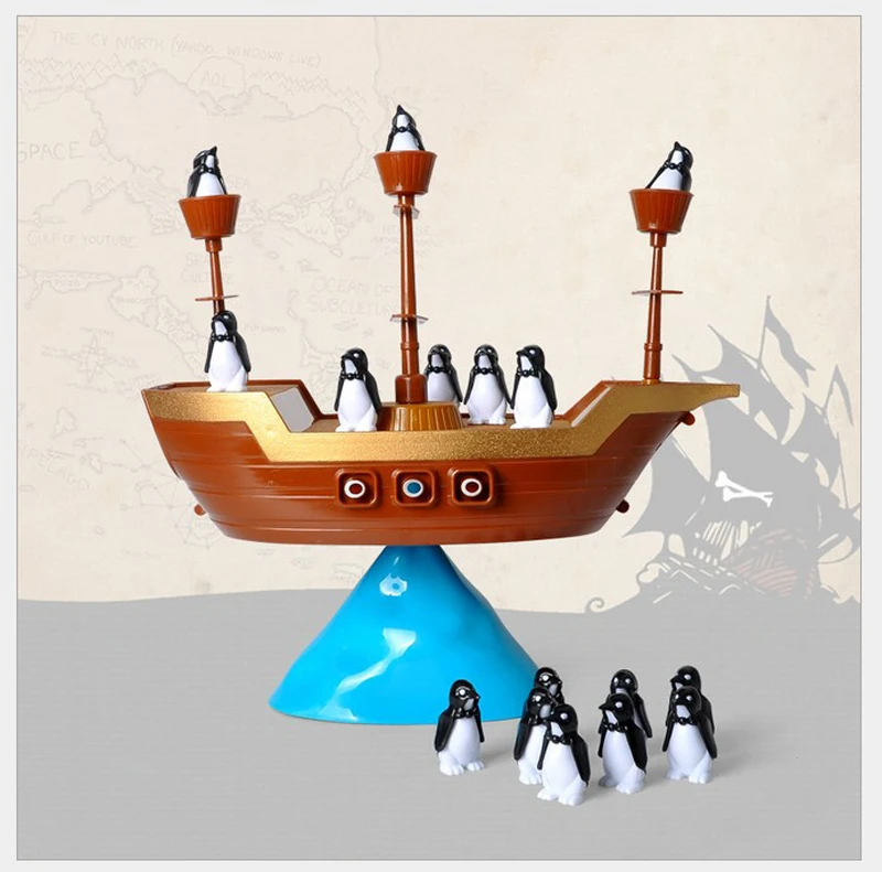 

Educational toy penguin pirate balance ship family parent-child interaction board balance game creative gamepirate boat