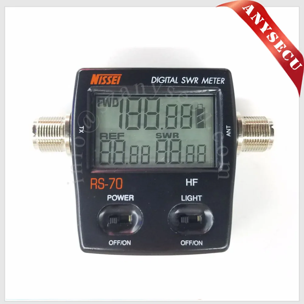 New Launch NISSEI RS-70 Digital SWR/Power Meter HF 1.6-60MHz 200W M Type Connector SWR Power Meter for Walkie talkie 2 way radio