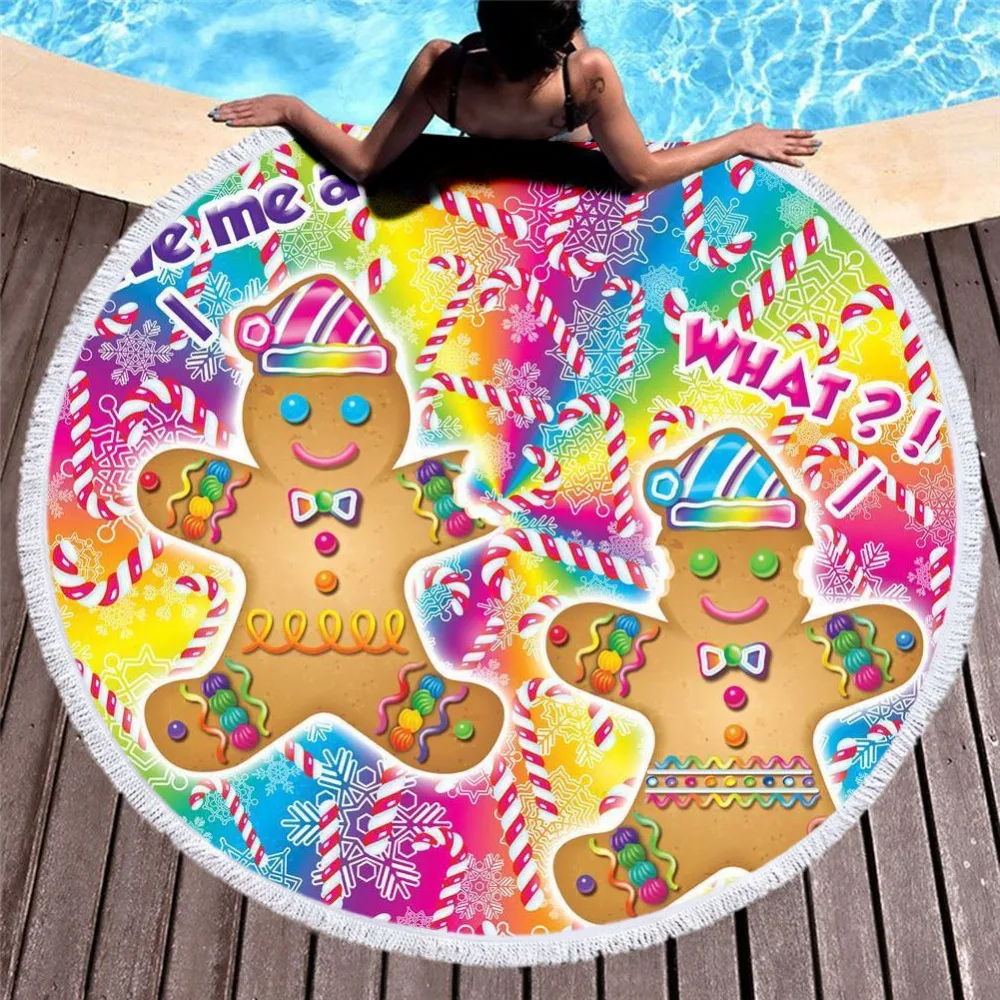 

Lisa And Frank Cartton Women Bath Towel for Beach Thick Round 3d print Fabric Quick Compressed Towel new style-6