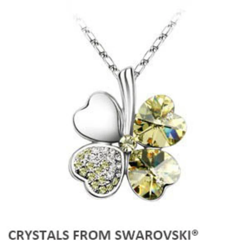 2019 летнее Стильное классическое ожерелье клевера с кристаллами от Swarovski