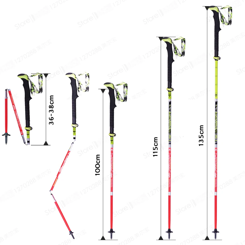 Брендовые складные треккинговые палки, уличные карбоновые альпенштоки, беговые Пешие прогулки-Прогулочные, скальные альпинистские палочки для кемпинга