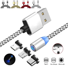 Магнитный зарядный кабель 1 м для Xiaomi mi 9T 9 8 Lite A2 6X A1 mi x 3 2S mi Pad 4 Max3 Red mi Note 7 7S K20 Pro зарядное устройство зарядный провод