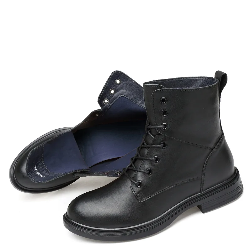 Мужские ботинки из натуральной кожи; сезон осень-зима; ботильоны; Мужская зимняя обувь; Рабочая обувь; большие размеры 35-50; водонепроницаемый военные сапоги; армейские ботинки