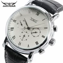 JARAGAR Classic Automatic Mechanical Watch Men Black/White Dial Date Display Watches Business Roman Numbers Fashion Clock Gift jaragar tourbillon men s watches classic dial day date functional automatic wristwatch men mechanical watch dress clock