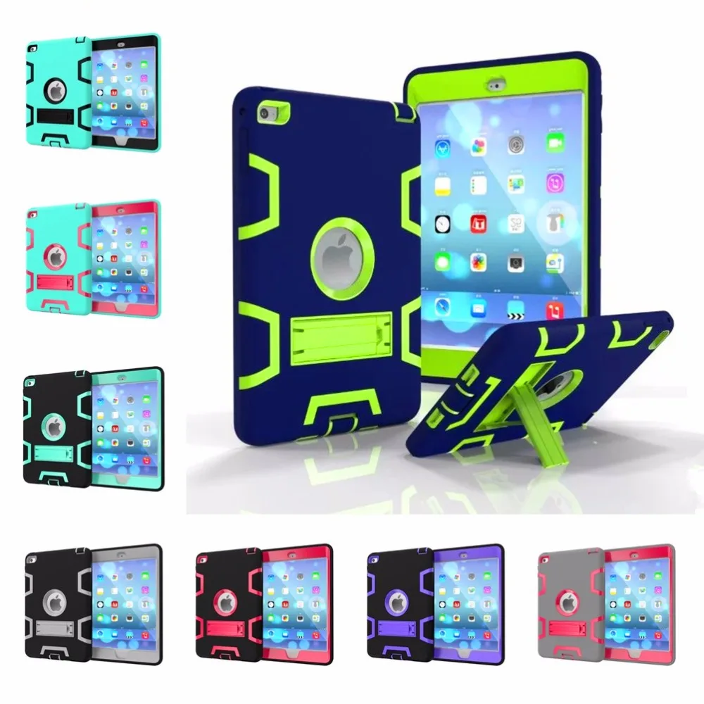 

For iPad mini 4 Retina Kids Baby Safe Armor Shockproof Heavy Duty Silicone Hard Case Cover Screen Protector For iPad mini4