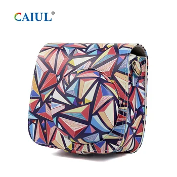

CAIUL Mini Camera Case for Fujifilm Instax Mini 9 8 8+ Instant Film Camera Premium PU Leather with Shoulder Strap folk-custom