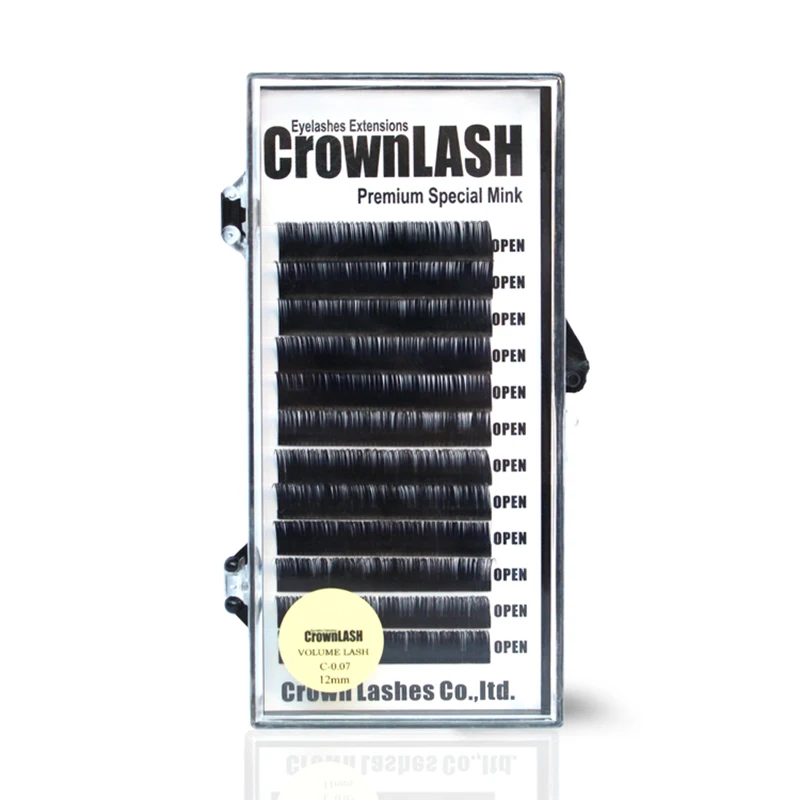 Crownlash черный 3D объем ресниц расширение C, D-0.07 7-15 мм один размер лоток последовательная кривая мягкая Премиум качество