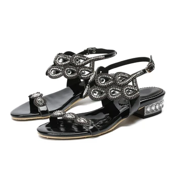 

Summer Black Minimalist Pattern Beach Sandals Non-slip Flat Sandals Wild Fashion Sandals