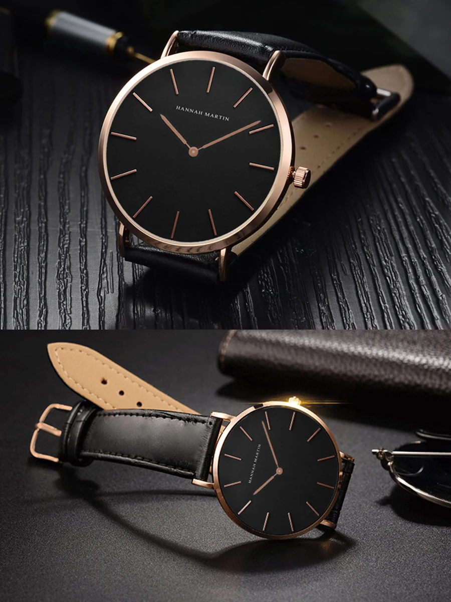 Бренд HANNAH MARTIN, модные простые японские кварцевые часы с кожаным ремешком и нейлоновым ремешком, Женские Аналоговые водонепроницаемые наручные часы