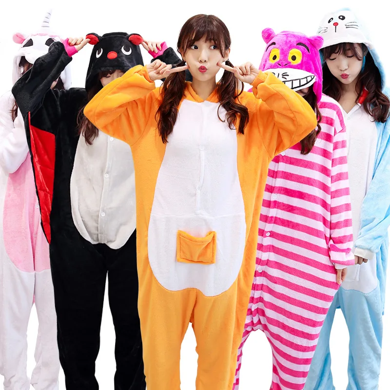 

Kigurumi Pink Unicorn Pajama Adult Animal Onesies Pokemon Women Men Winter Pajamas Charmander Sleepwear Flannel Pijamas pyjama