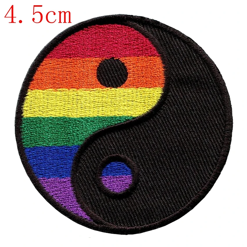Yin-Yang-gay-lesbian-pride-rainbow-retro-LGBT-applique-Iron-On-PATCH-WHOLESALE-DROPSHIP-for-clothing