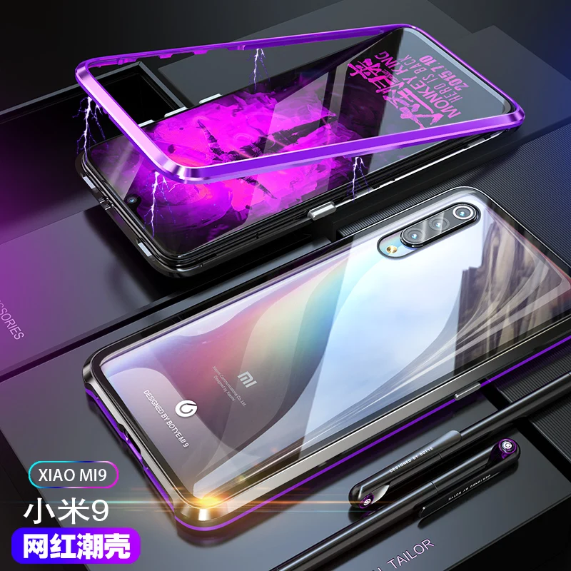 

Luxury Magnetic Metal Case For coque Xiaomi Mi 9 case Mi9 se Transparent Magnet Glass Hard Back Covers Xiomi xiaomi Mi 9 Cover