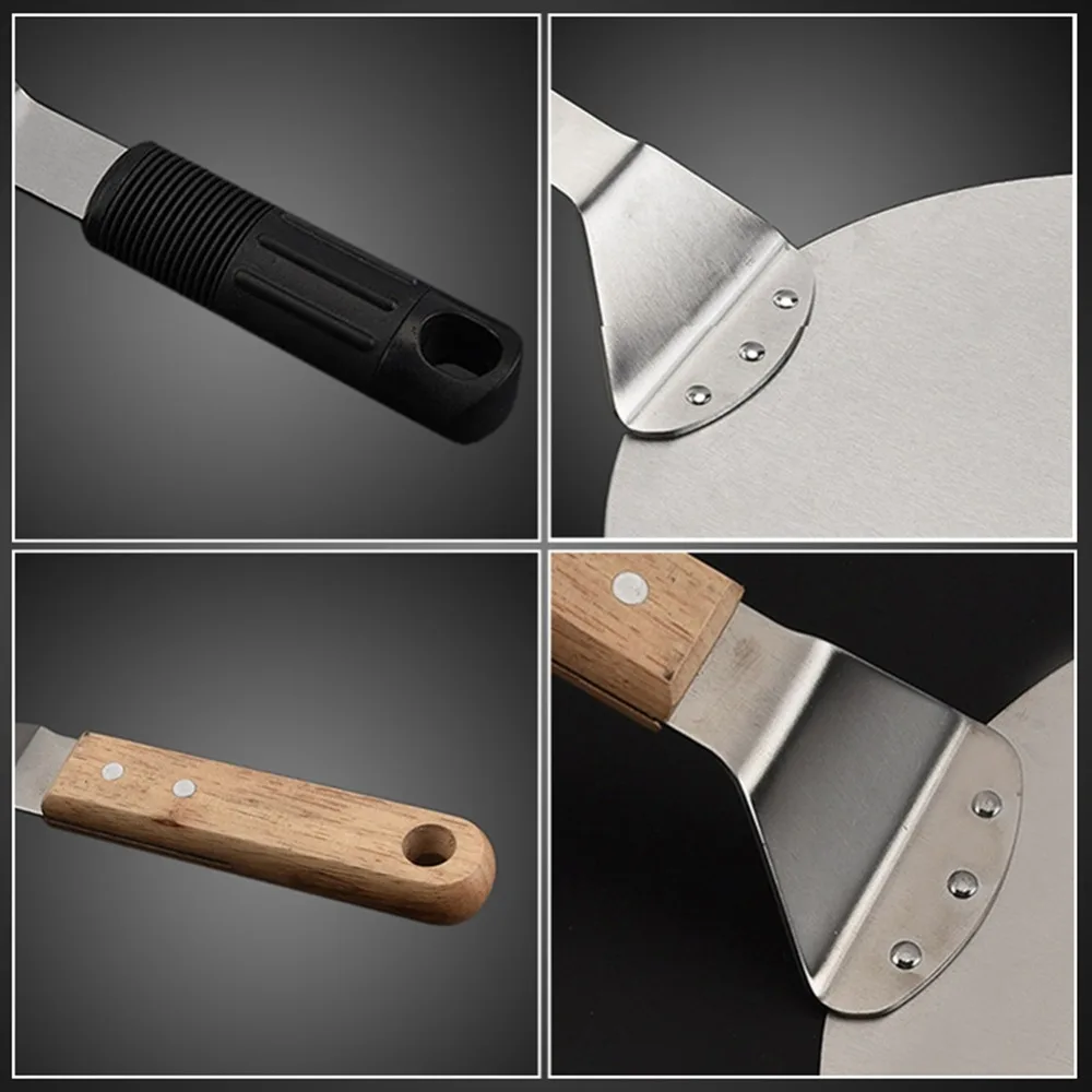 kitchen Tools Stainless Steel Pizza Peel Shovel with Wooden Handle Cake Shovel Baking Tools Cheese Pizza Shovels Keukenhulpjes (6)
