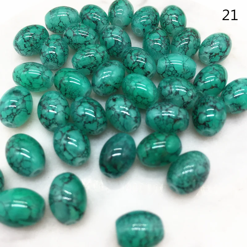 

Oval Rugby 4x6/ 6x8 8x11mm Glass Beads Pattern Spacer Loose Jewelry Making Wholesale#TY21