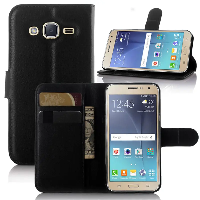Для samsung Galaxy J3 2016 чехол J320F кожаный Слот для карт флип-чехол телефона Личи шаблон