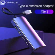 CAFELE usb type C к HDMI адаптер Thunderbolt 3 USB-C к USB 3,0 концентратор док-станция RJ45 PD TF SD считыватель слот 3,5 аудио для MacBook Pro