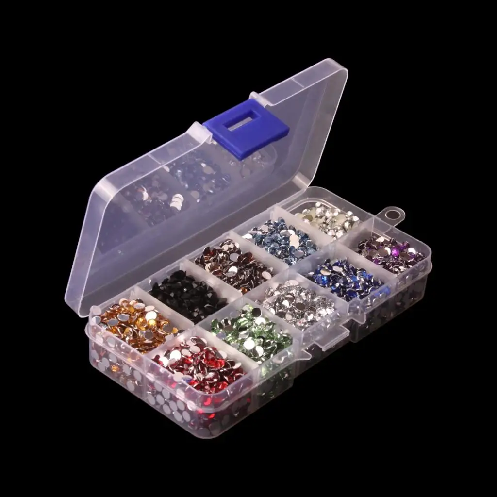 9000 Pieces Flat Back Resin Rhinestones Gem Diamante Crystal 4mm DIY Craft