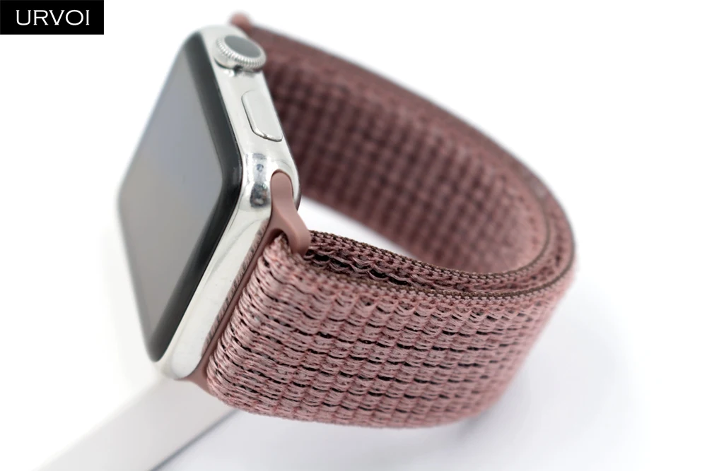 URVOI Sport loop для apple watch 4 5 3 2 Ремешок светоотражающий ремешок для iWatch band двухслойный крючок и петля осень Аляска синий