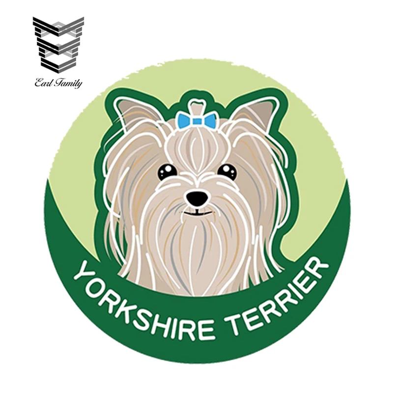 

EARLFAMILY 13cm x 13cm Car Sticker Yorkshire Terrier Dog Vinyl Sticker Laptop Travel Luggage Waterproof Car Styling Accessories