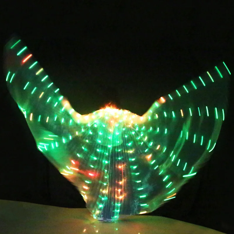 Новый Для женщин Belly Dance Реквизит 360 градусов светодиодный блестящими крыльями для танцев для девочек Крылья Ангела открытия реквизит