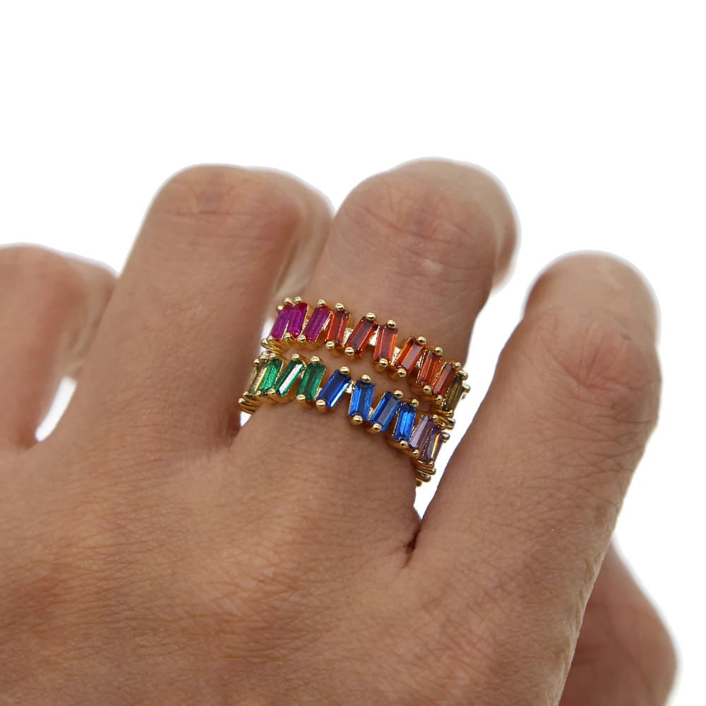 Модные обручальные кольца на палец, ювелирные изделия золотого цвета, микро инкрустация, цветные кольца с фианитами для женщин, свадебные кольца