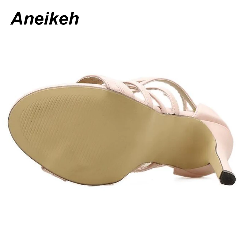 Женские босоножки из искусственной кожи Aneikeh черные абрикосовые сандалии