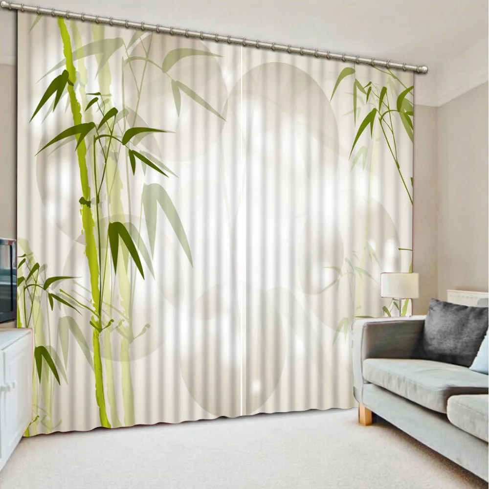 

High quality 3d bamboo curtains 3D Window Curtains For Bedding room Home Decoration