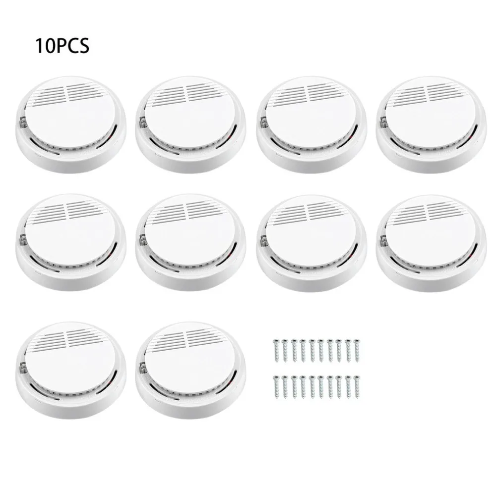 

2/5/10 PCS Fire Smoke Sensor Detector Alarm Tester Home Security System Cordless Wireless Family Guard Home Independent Alarm