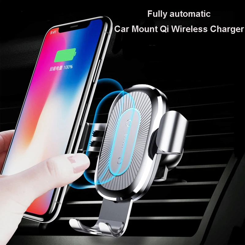 

Quick Charge 3.0 Auto Holder GPS Stand Car Mount Qi Wireless Charger For iPhone X 8 Flash Charging Pad For Samsung S9 S8