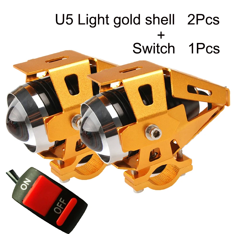 2 шт. мото rcycle фары U5 led 12 в 125 Вт 6500 к 3000лм DRL точечная фара Вспомогательные для