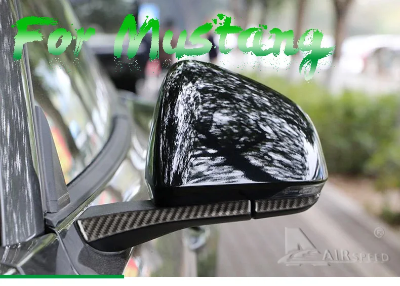  Carbon Fiber Rearview Mirror Stickers Decorations For Ford Mustang  (1)