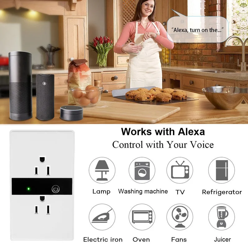 Wi-Fi умный штекер настенный переключатель розетка с Alexa Google Home аудио управление Умный выбор времени розетка беспроводной выход Голосовое управление