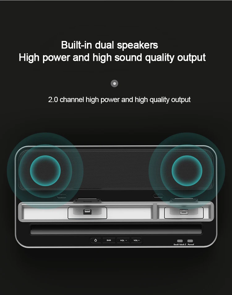 Multi-purpose Charging Base Charger Socket Station Stand with Audio Speaker Function for Nintend NS Switch/Mobile Phone/Tablets