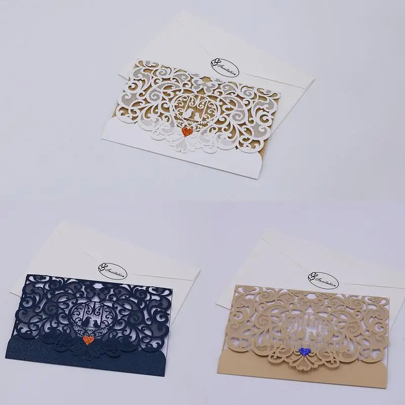  10PCS/Pack Hollowed-out Innovative Wedding Invitation Card High-end Business Invitation Festival In - 32922898103