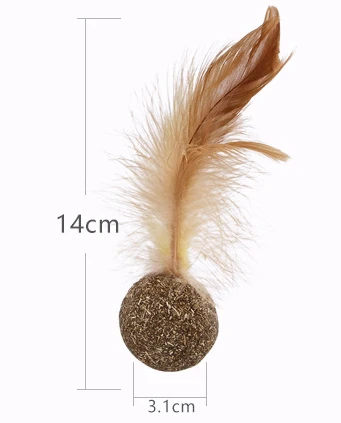 Cat Toy Catnip Ball Chicken Feather Shuttlecock Pet Cat Chewing Healthy Interactive Tease Toy Healthy and Non-toxic Toys Kittens (2)