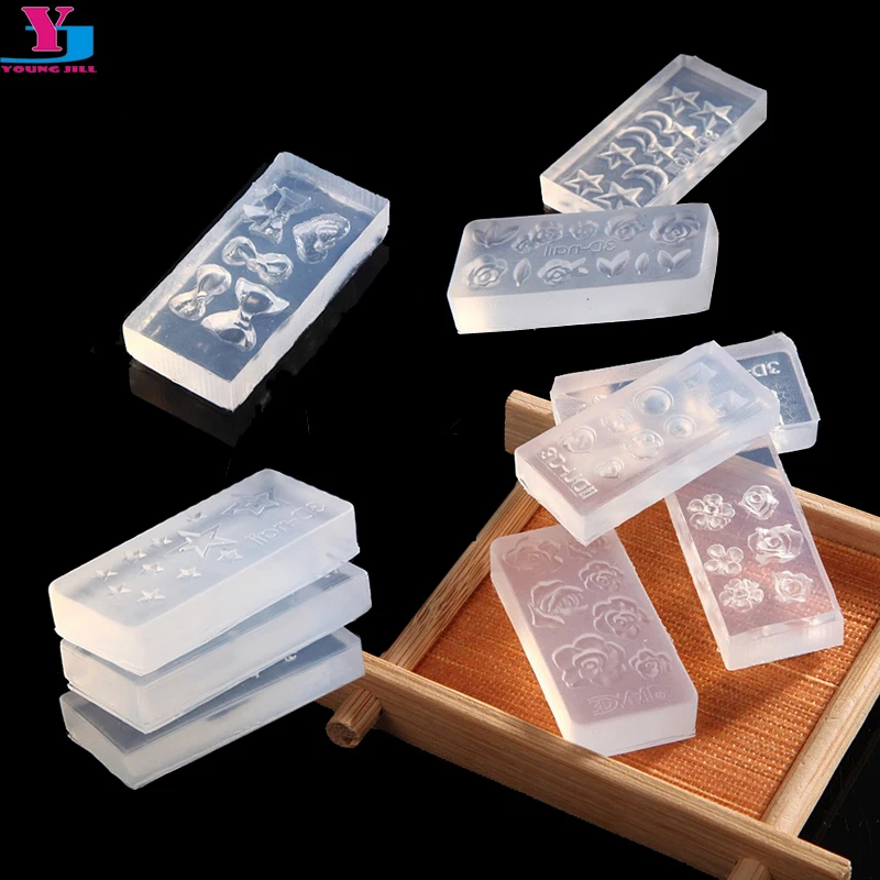 10pcs DIY Acrylic Nail Art Template Kit Mold Set Manicure Decoration Women Tools Gel Polish Stamper 3D Flower Nails Image Plate