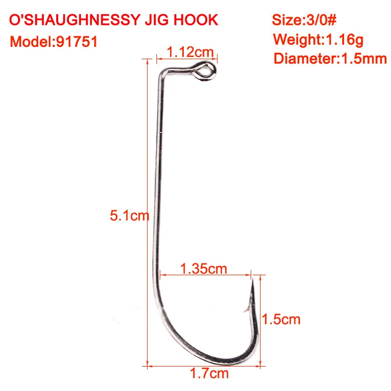 20 шт./лот, один Рыболовный крючок, серия О 'Шонесси, крючок джиг, большой Рыболовный крючок, 6 размеров, 2#1/0#2/0#3/0#4/0#5/0# крючок 30 - Цвет: color  D