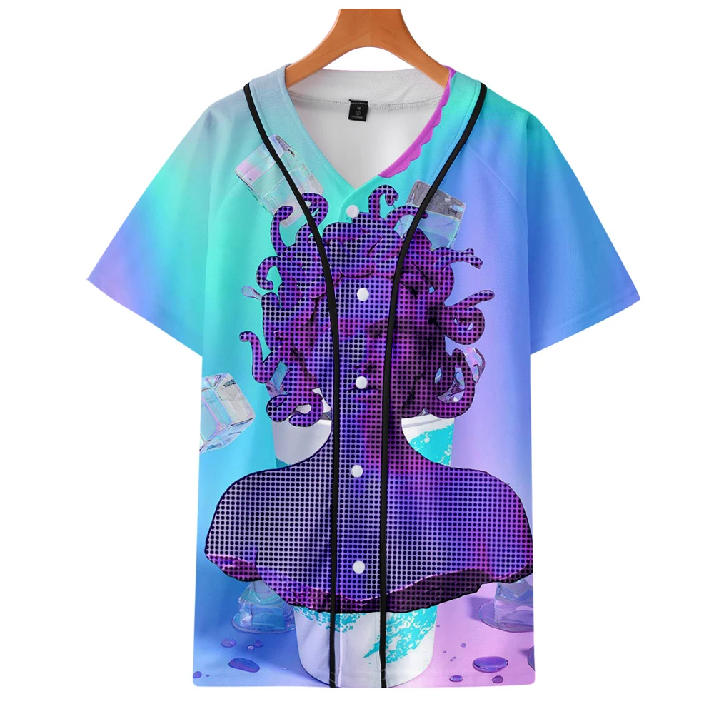 Бейсбольная одежда с коротким рукавом Vaporwave Sad Girl Kakarot принтом Vitale Nero Dante косплей